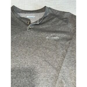 Columbia Mens Long Sleeve Button Henley Shirt Omni Wick‎ Advanced Evaporation